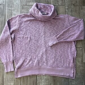 Free People We The Free Timmy Oversized Cowlneck Slouchy Knit Sweater Pink XS+++